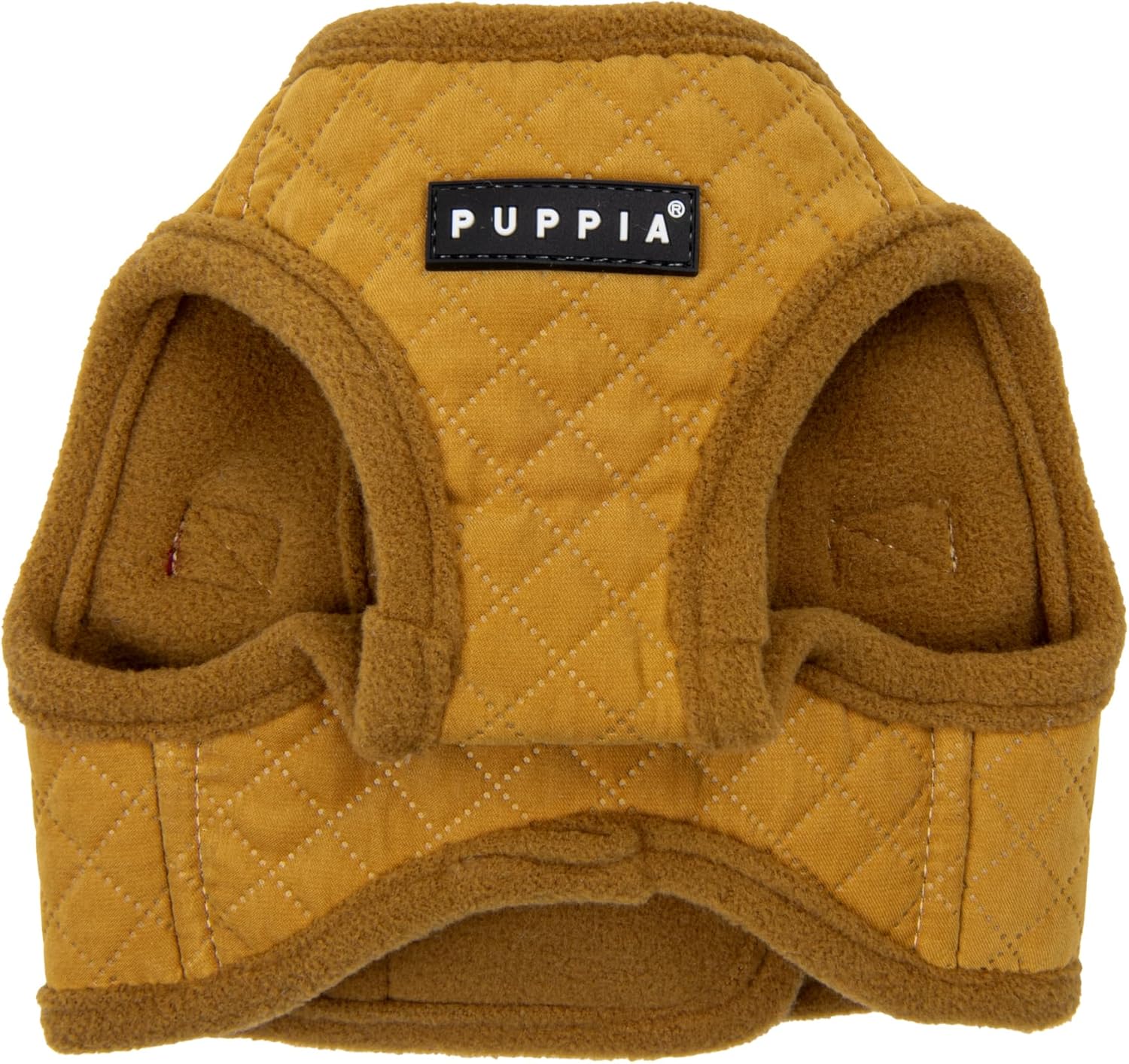Puppia Irvin Vest Dog Harness Step-in Warm Winter Diamond Pattern for Small and Medium Dog, Mustard, Large