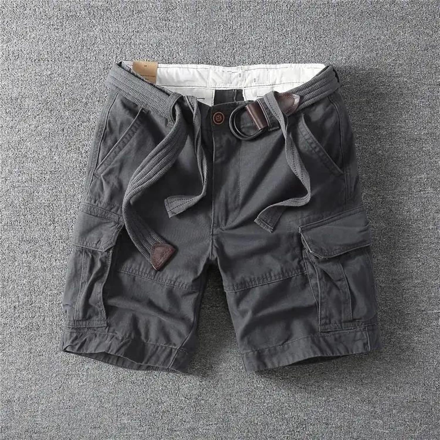 Men's Retro Cargo Shorts Summer Baggy Multi-Pocket Straight Fit Outdoor Sports Casual Tool Shorts