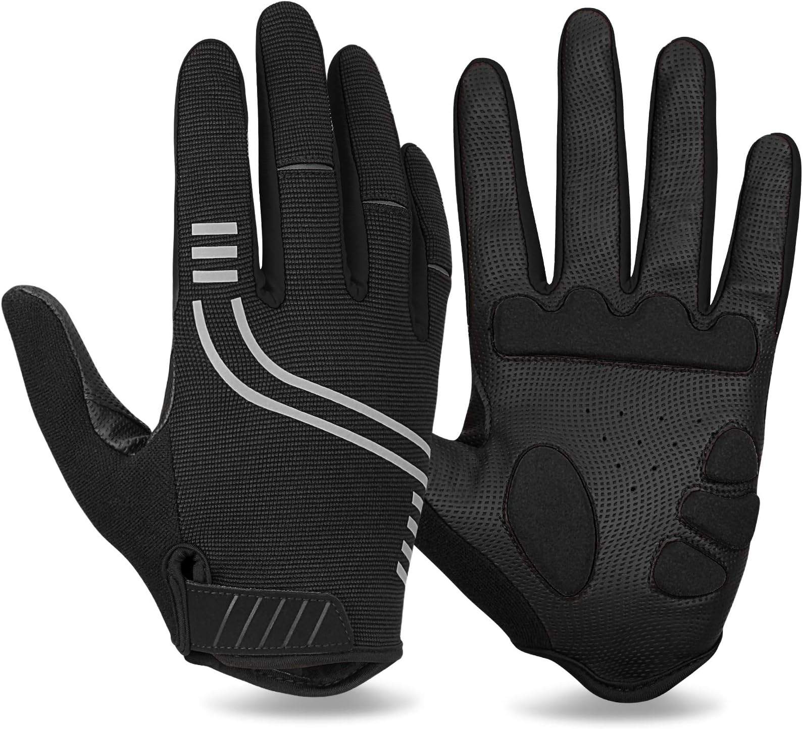 YobenkiCycling Gloves, Mountain Bike Gloves for Men and Women, 5MM Gel Shock-Absorbing, Anti-Slip Breathable MTB Gloves, Full Finger Touchscreen Gloves, for Cycling, Running, Gym