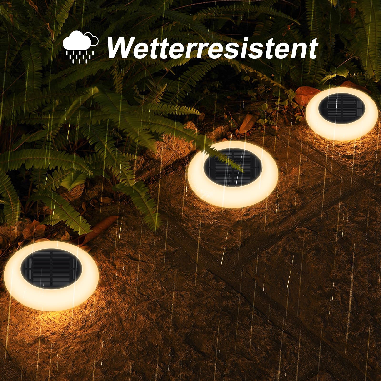 INTELAMP Solarlampen für Außen Garten mit Fernbedienung, 6 Stück Solarleuchten Bodenleuchten Aussen mit RGB Modi 9 Spezifische Farben, Warmweiß Wasserdicht für Garten, Rasen, Terrasse, Hof