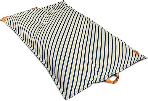 Big Joe Lux Lagoon - Flotador para piscina, azul marino y marfil, malla de primera calidad, mezcla de poliéster duradera con protección UV, no