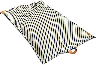 Big Joe Lux Lagoon Lounger Pool Float, Navy and Ivory Cape Stripe, Premier Mesh, Durable UV Protected Polyester Blend, No Inflation Needed