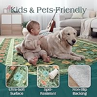 Vista 50 de Vintage Bohemian Entry Rug, 2x3 Small Entryway Rug Boho Kitchen Rugs Non-Slip Washable Indoor Door Mat, Distressed Floral Soft Accent Throw Rugs for