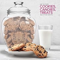 Vista 5 de Modern Innovations 128-Ounce Candy & Cookie Jar with Lid, 1 Gallon Premium Acrylic Clear Apothecary Jar, Wedding & Home Décor Centerpiece
