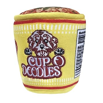 Lulubelles Power Plush | Cup O Doodles (Small) | Dog Toy with Squeaker | Funny Dog Gift | Fun, Durable, and Safe | Huxley & Kent Squeaky Dog Toys