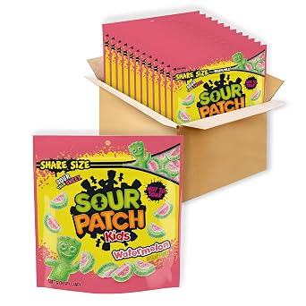 SOUR PATCH KIDS Watermelon Soft & Chewy Candy, Share Size, Bulk Candy, 12 - 12 oz Bags