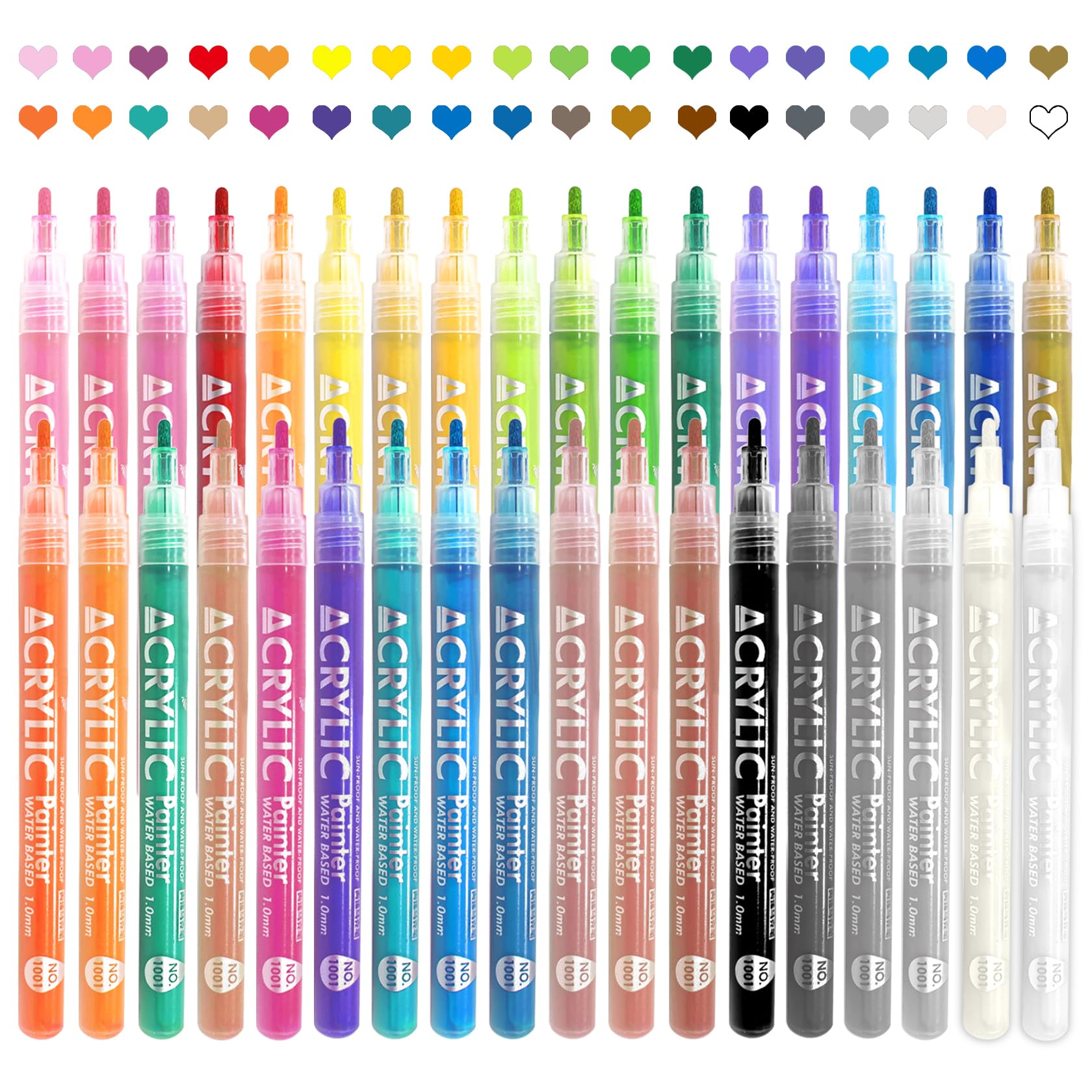 IONSGAKO 36 Colors Nail Art Pens Set Nail Polish Pens Nail Art Drawing Graffiti Marker Pen Quick Dry Waterproof Nail Art Painting Pens Kit for Home