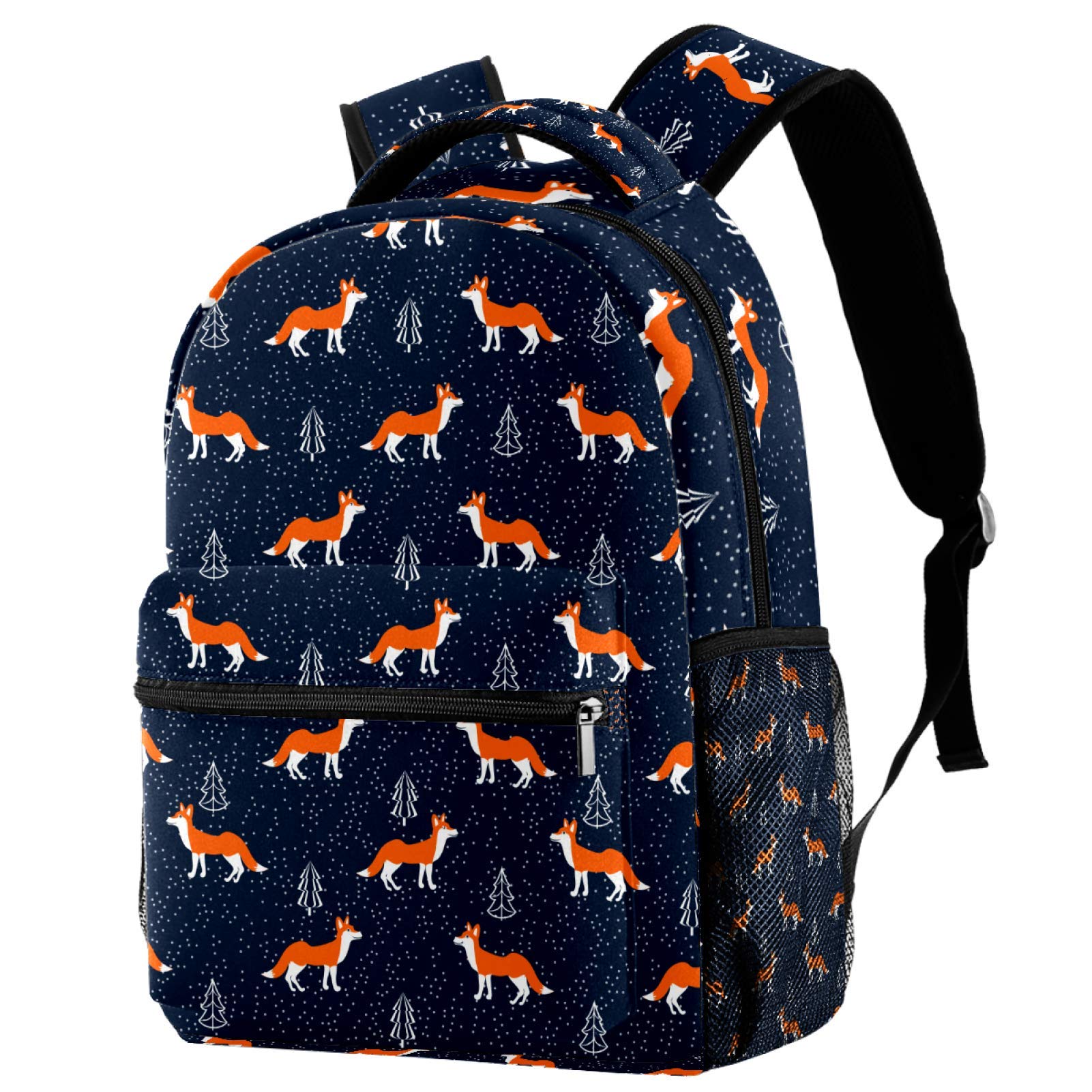 Lightweight Backpack College School Bag Laptop Daypack for Adults and Kids Casual Rucksack Foxes Blue