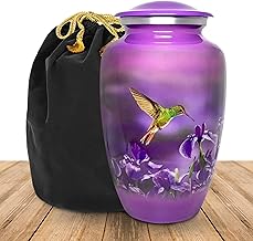 Trupoint Memorials Cremation Urns for Human Ashes - Decorative Urns, Urns for Human Ashes Female & Male, Urns for Ashes Adult Female, Funeral Urns - Purple, Large