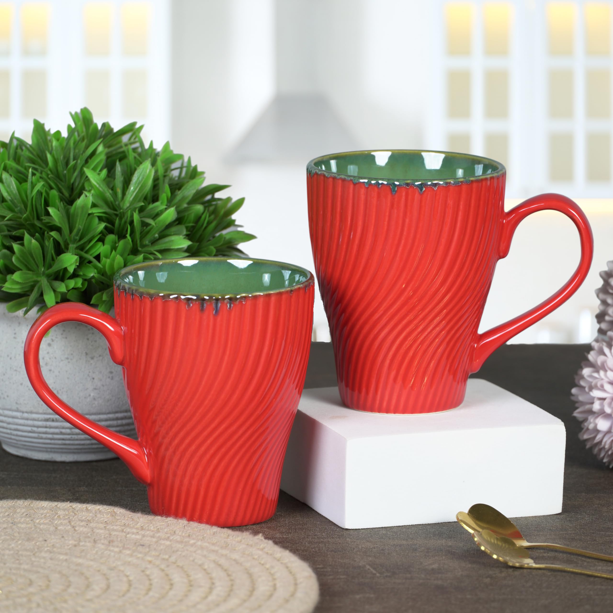 CRAF10 Indigo Gold Coffee Mugs - Set of 1 -11 CRAF10 Indigo Gold Coffee Mugs - Set of 1 -11
