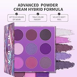 docolor Eyeshadow 9 Colors Purple Eyeshadow Palette High Pigmented Blendable Matte & Glitter Shimmer Finishes, Long Lasting Mauve Eye Makeup for Christmas Party Music Festivals
