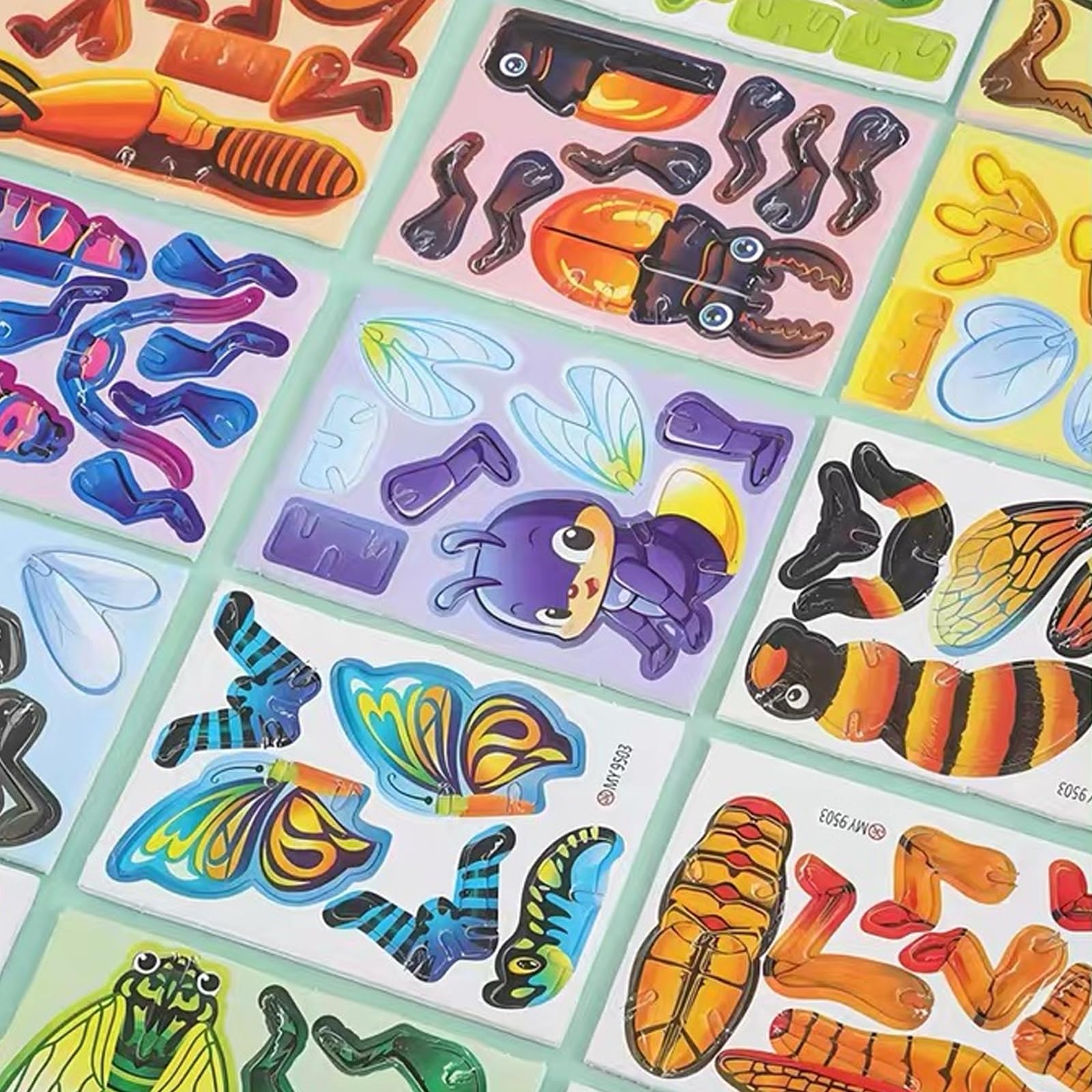 dellyy Puzzle 3D dla dzieci, 30 elementów, puzzle z kreskówek, edukacyjne puzzle 3D dla dzieci, mini puzzle dla dzieci, zabawki 3D (owad)