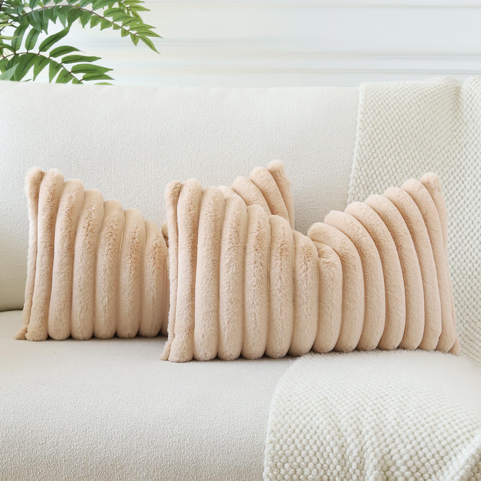Taies D'oreiller Velours Soleebee - Lot De 2 - 30x50cm - Fourrure Synthétique - Décoration Maison