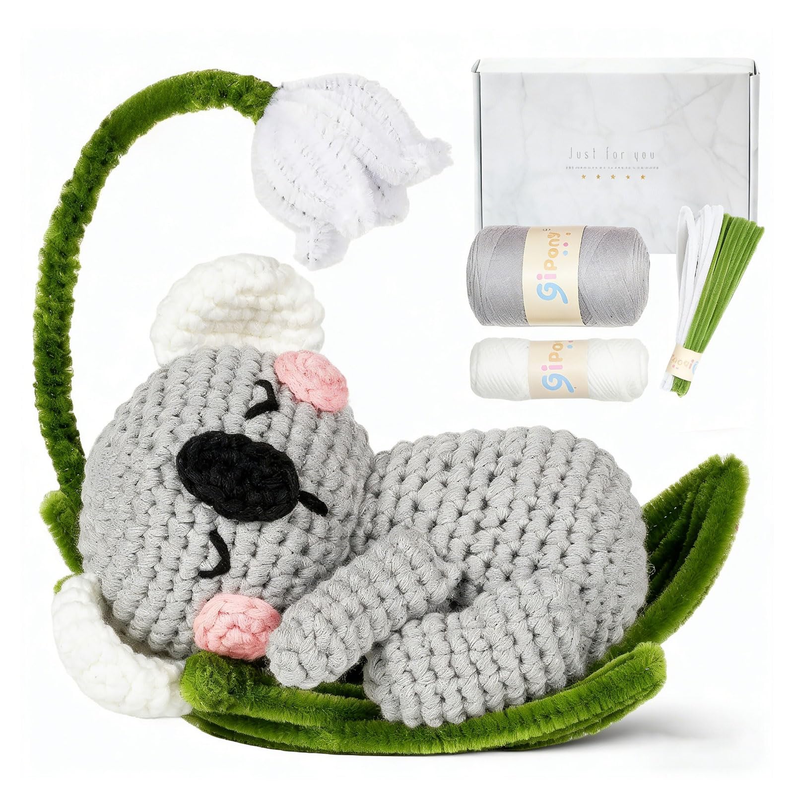 Juego de Crochet para Principiantes – Crochet de Koala con Guía en Video, Tutorial Paso a Paso, Set de Inicio para Tejer Animales DIY con Aguja, Lana y Accesorios, ideal para Adultos y