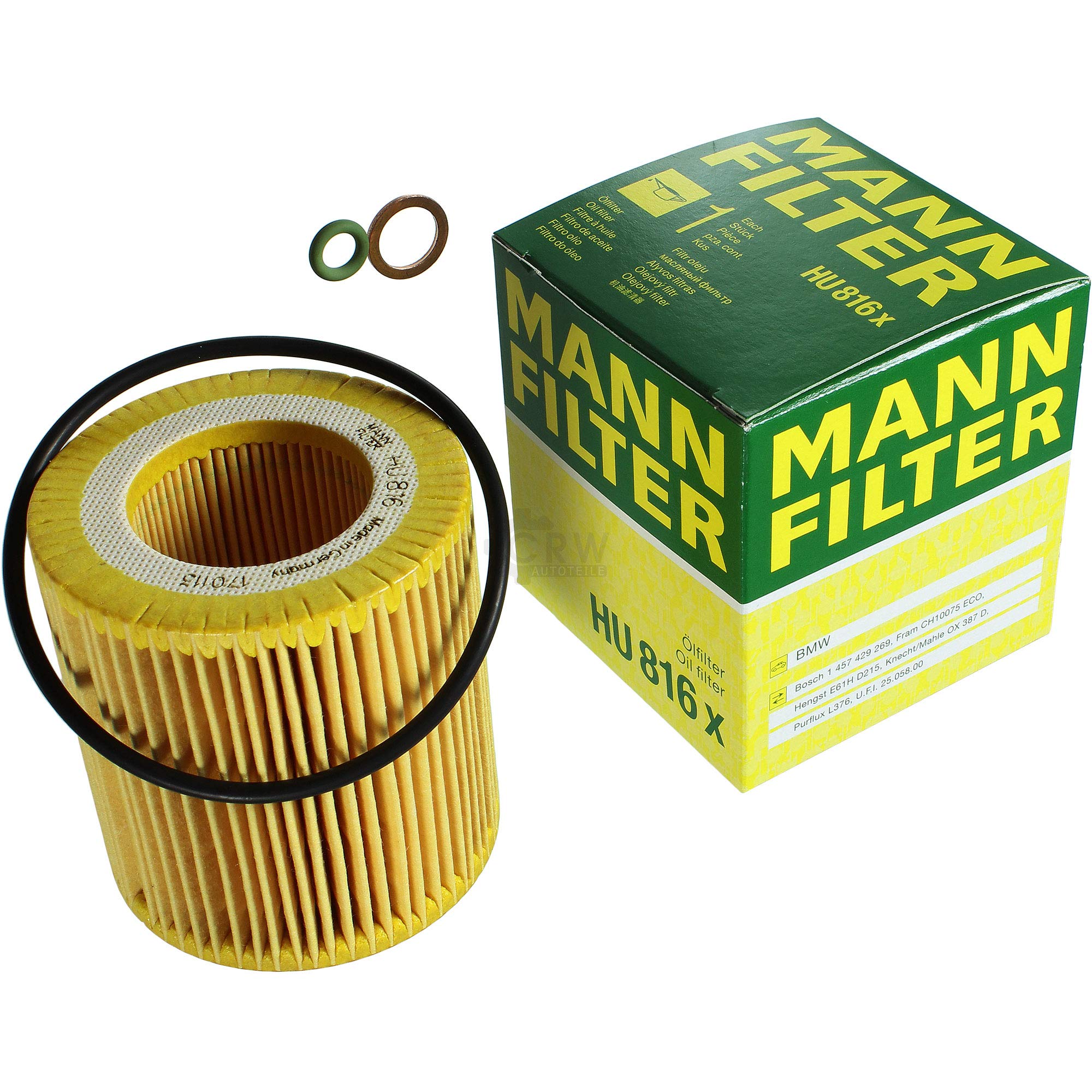 Paquete de inspección Kit de mantenimiento de filtros con filtro de aceite HU 816 x, filtro de aire C 18 114, filtro de combustible WK 6030, filtro de habitáculo CU 8430, tornillo de cierre