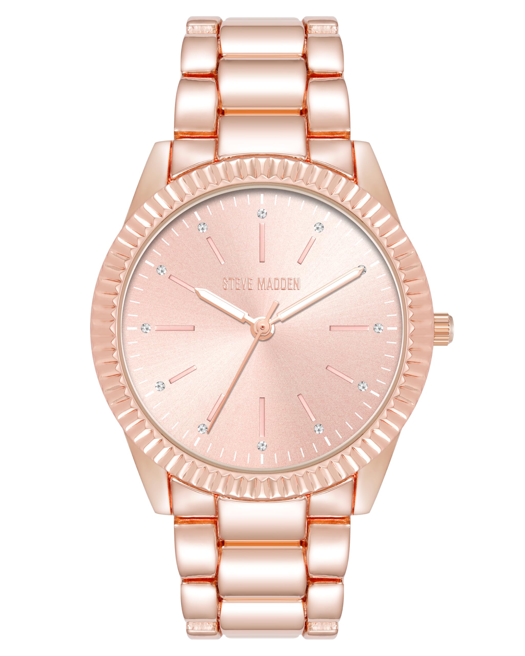 Steve Madden Women's Genuine Crystal Accented Bracelet Watch