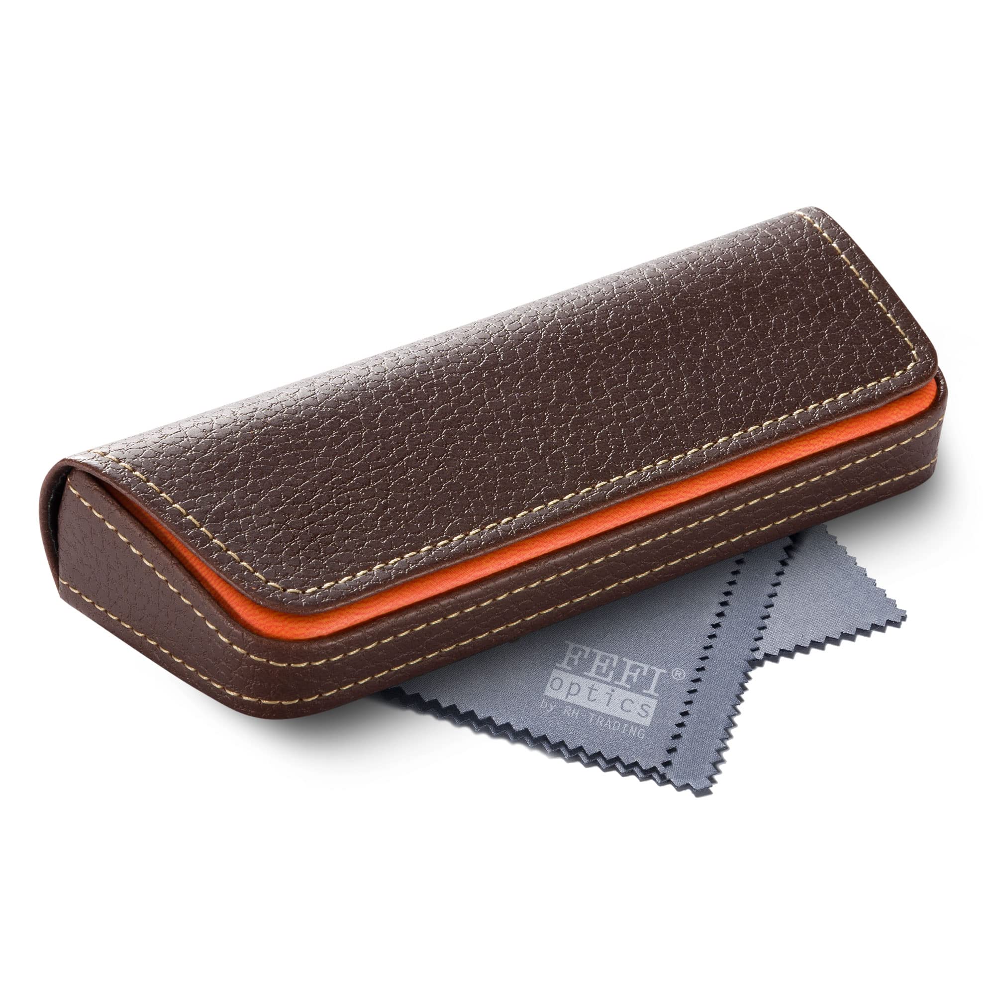 FEFI - Elegante funda para gafas con aspecto de piel bicolor