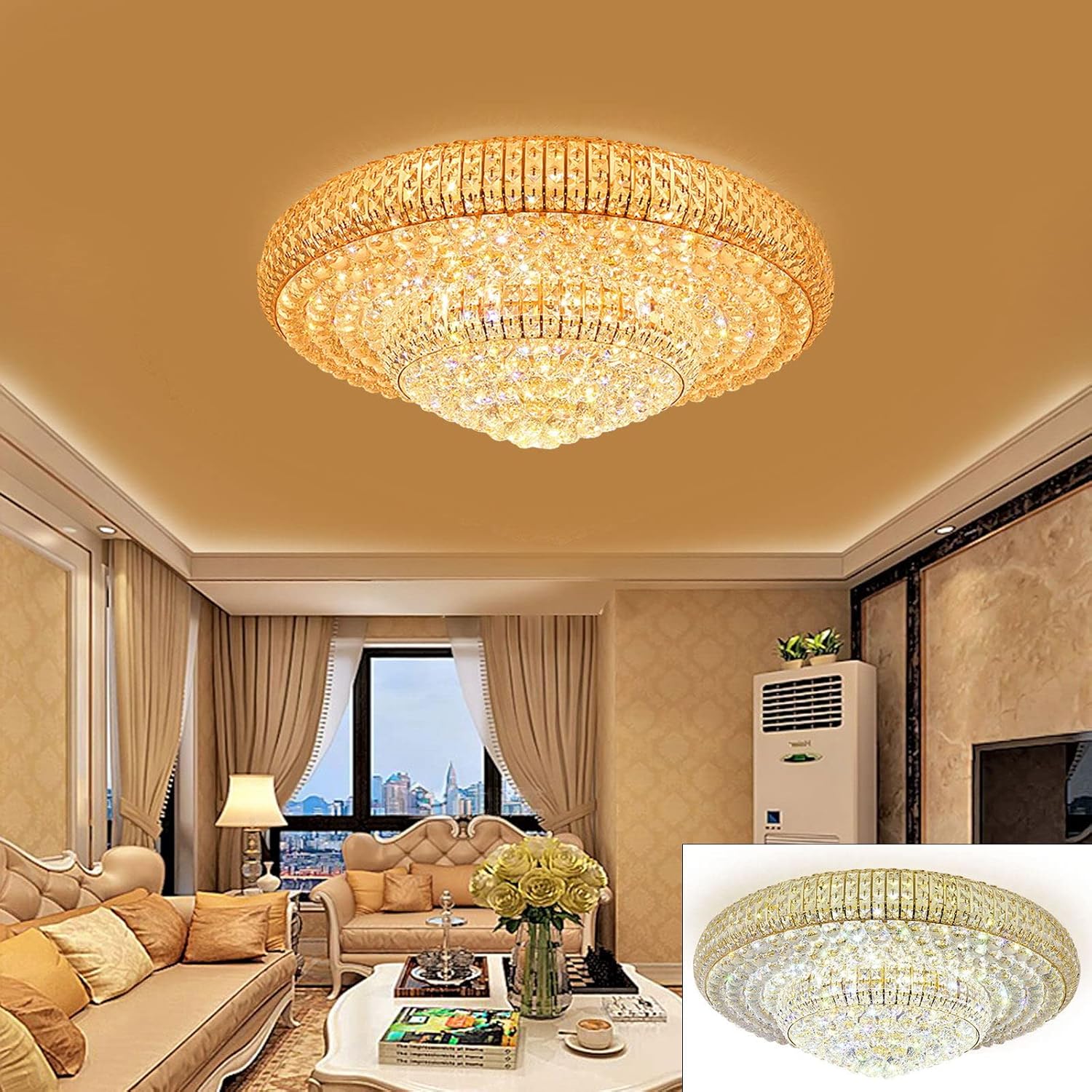 TAXXII Lüks Kristal Avize 9 LED Kısılabilir Tavan Lambası