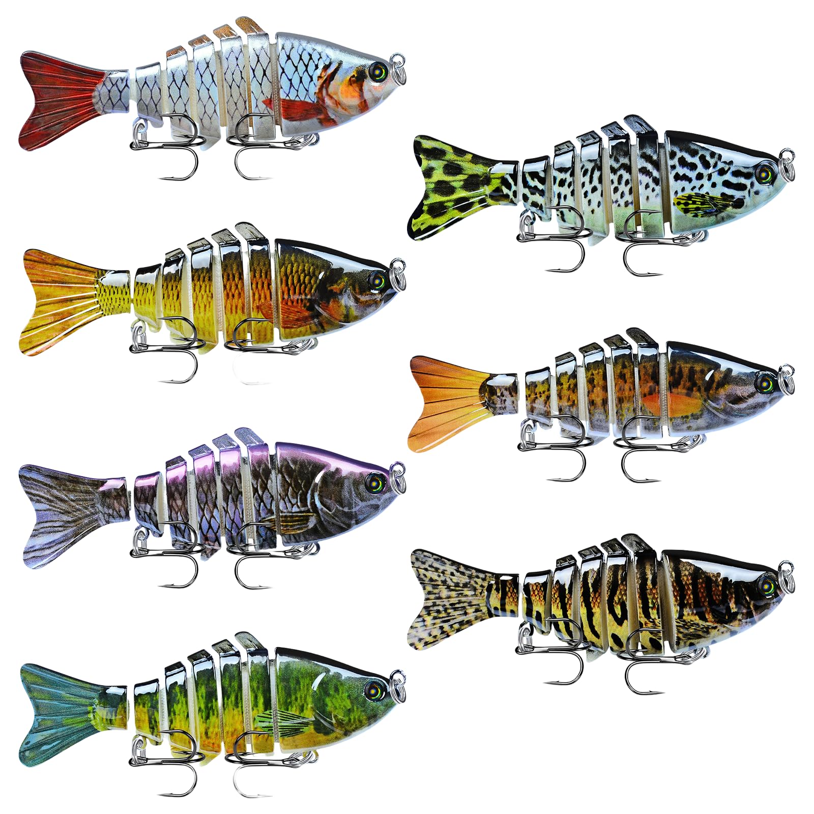 Swimbait A Corpo 7 Segmenti – 4 E 1/2 Oz, Azione Di Nuoto Realistica Per Acqua Dolce E Salata