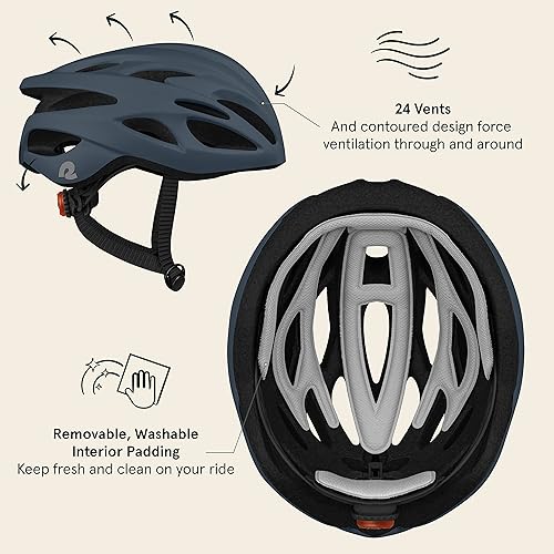 Miniatura 2 de Retrospec Retrospec Silas - Casco de bicicleta para adultos con luz para hombre y mujer