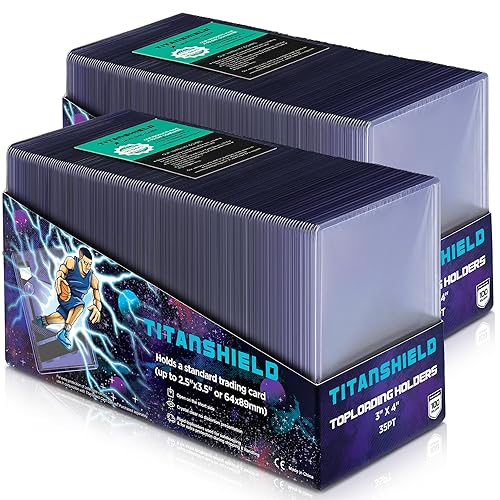 TitanShield 3"x4" Platinum Quality Seamless Toploaders Top Loader Sleeves for Collectible Trading Cards Compatible with Pokemon MTG Kpop Photocards (200 ct.) - 200 ct.