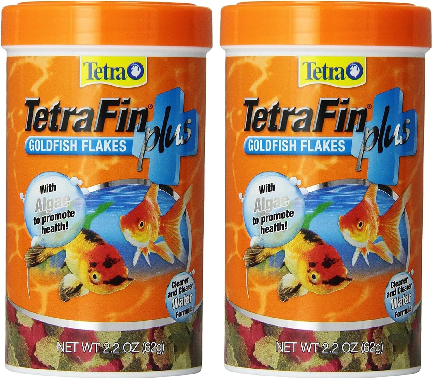 TetraFin Plus Goldfish Flakes 7.06 Ounces,Balanced Diet,with Algae to Promote Health,(Pack of 2)