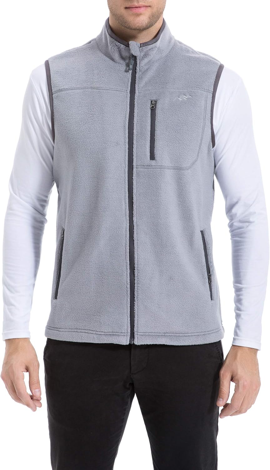 TRAILSIDE SUPPLY CO. Men’s Full-Zip Polar Fleece Vest Lightweight Sleeveless Jacket TRAILSIDE SUPPLY CO. Men’s Full-Zip Polar Fleece Vest Lightweight Sleeveless Jacket