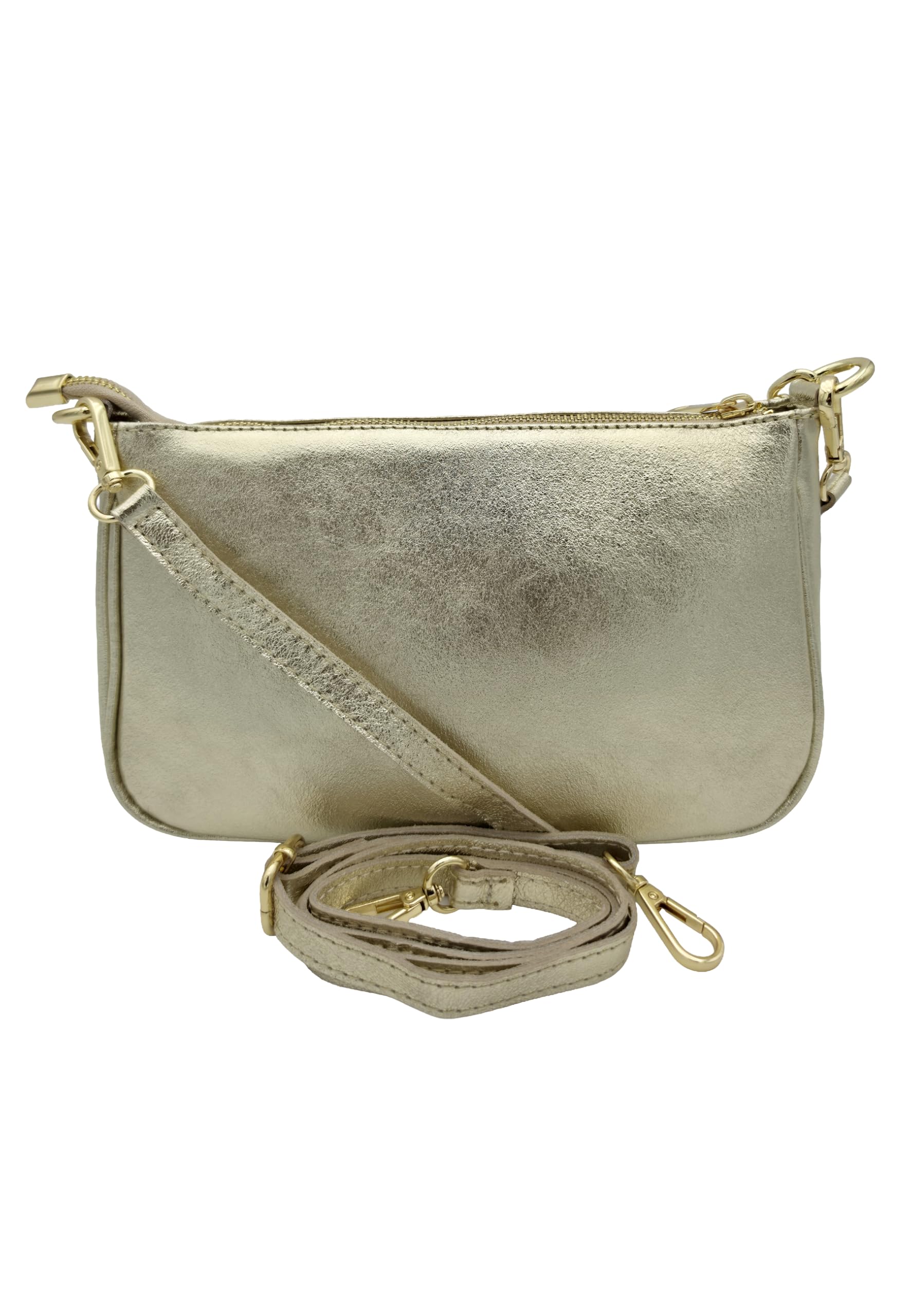 Chicca Borse Pochette Borsetta Donna in Pelle Italiana Clutch Tracollina