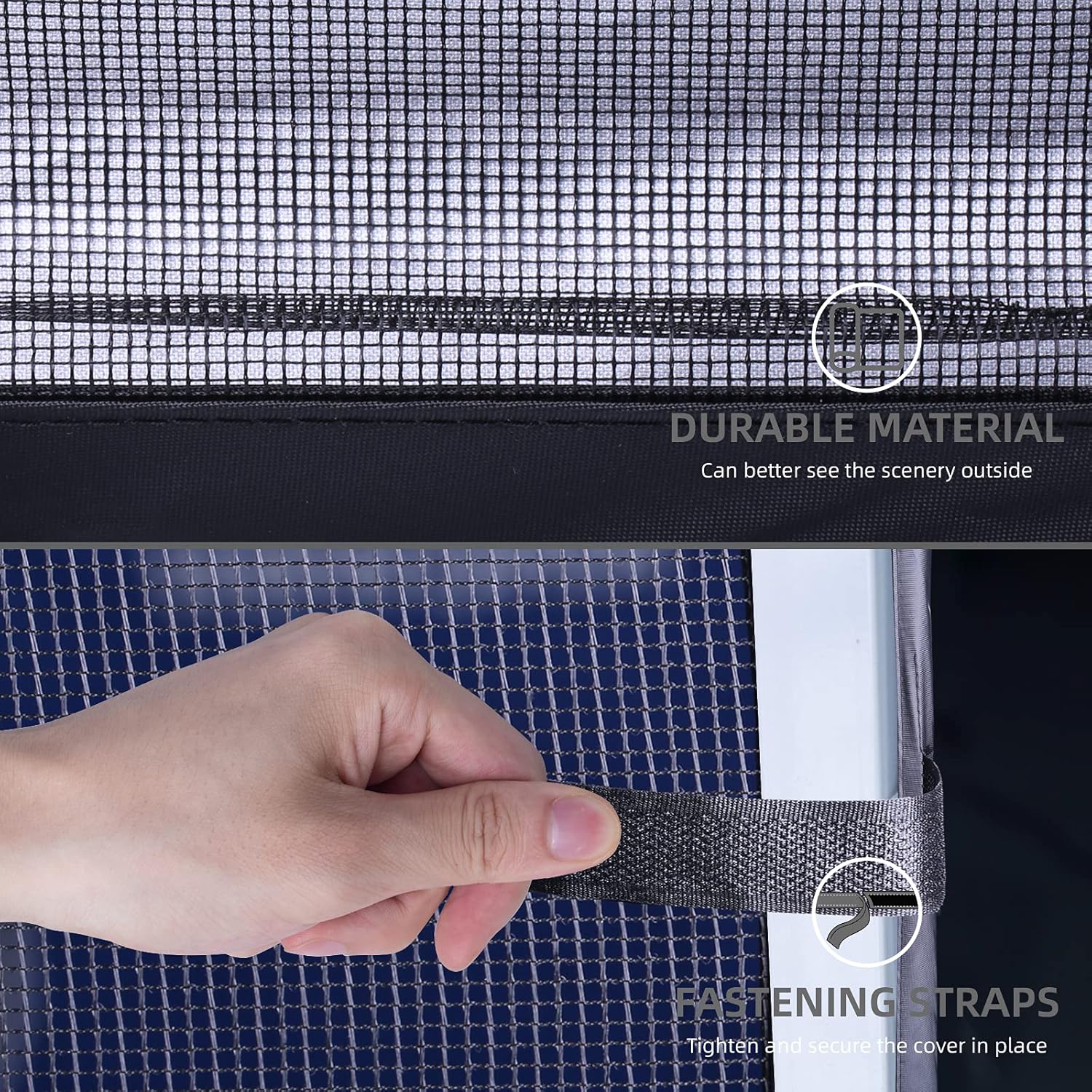 Mesh Sidewall for 10x10 Pop Up Canopy - Straight Leg, Commercial Grade Black Mesh Walls, 1 Pack Only