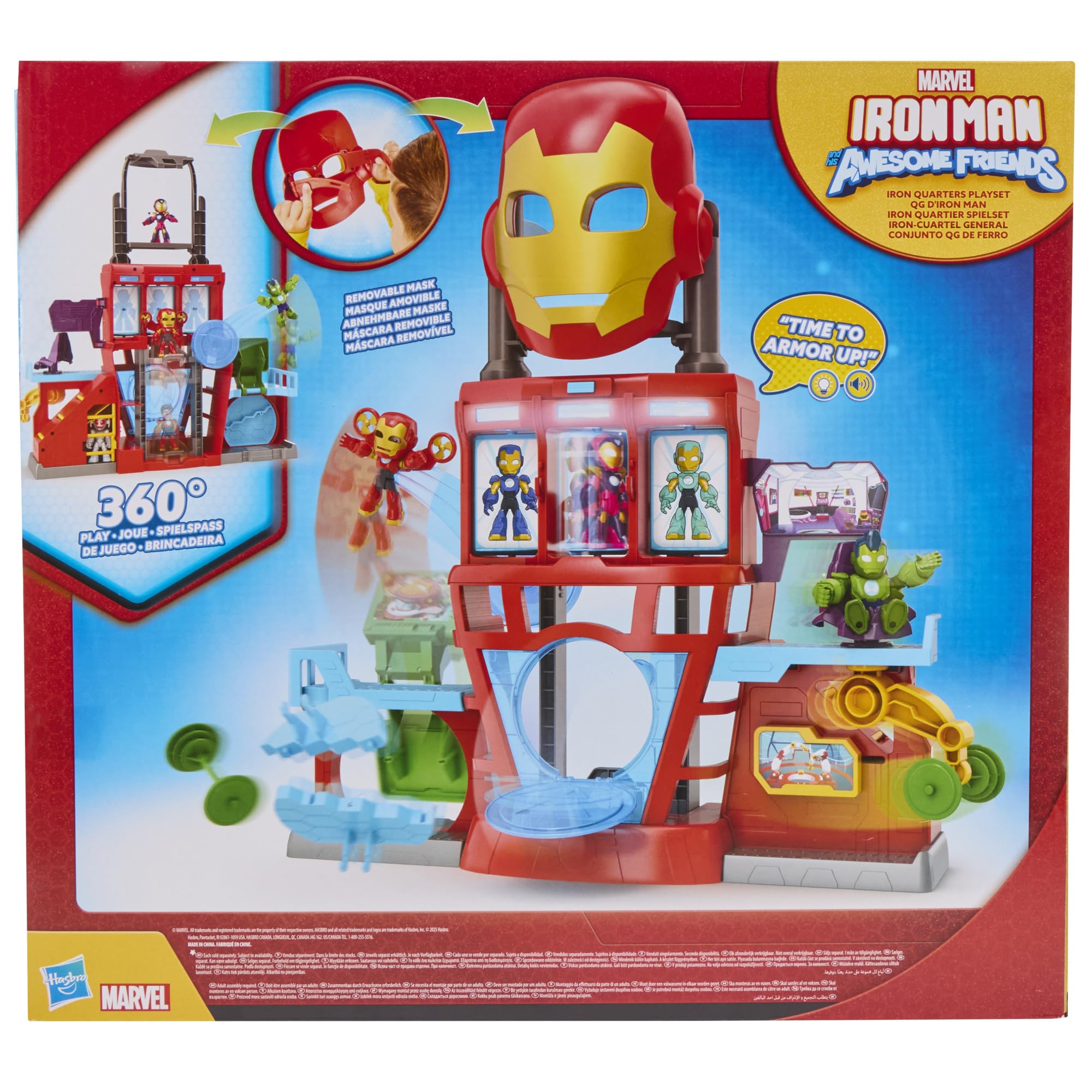 Hasbro Marvel Iron Man e i Suoi Fantastici Amici, playset elettronico Iron Quarters per Bambini e Bambine
