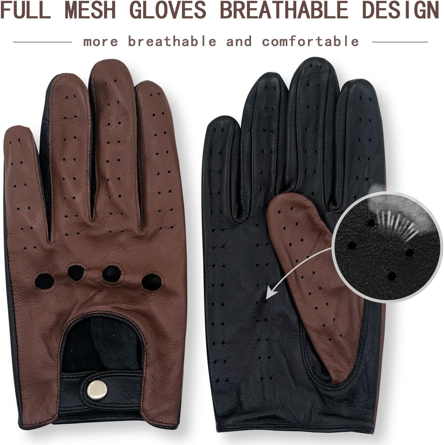 ZLUXURQ Mens Touchscreen Professional Leather Driving Gloves Unlined -Soft and Thin Italian Lambskin - Image 4