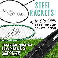 Vista 6 de Franklin Sports Badminton Racket + Birdie Set - Replacement Badminton Equipment for Kids + Adults - 2 Player - 4 Player Badminton Racket Sets