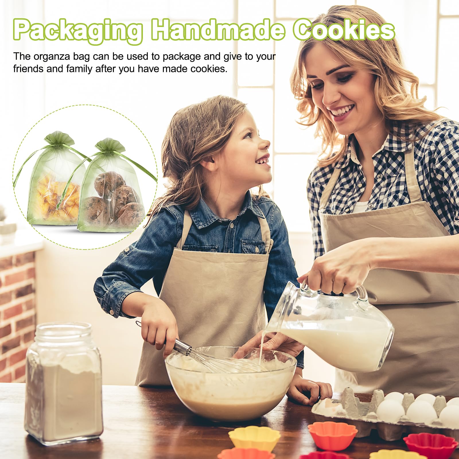 50 Sacchetti Organza Verde Erba 17x23 Cm - Borse Con Coulisse Per Gioielli, Regali E Bomboniere - Ideali Per Matrimoni E Feste - Foto 8