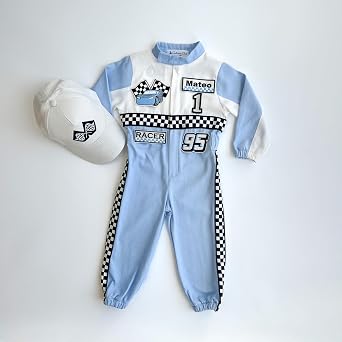 Handmade Race Car Driver Costume for Toddlers - Halloween Costume, Boys Racing Outfit, Toddler Racer Suit