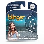 blinger Ultimate Fan Refill Pack of 30 Dazzling Hair-Safe Gems - White - as seen on Shark Tank | Hair-Safe Bedazzler Gem Stamper for all the Sports Lovers | Fun Gift, Game Days, Sports