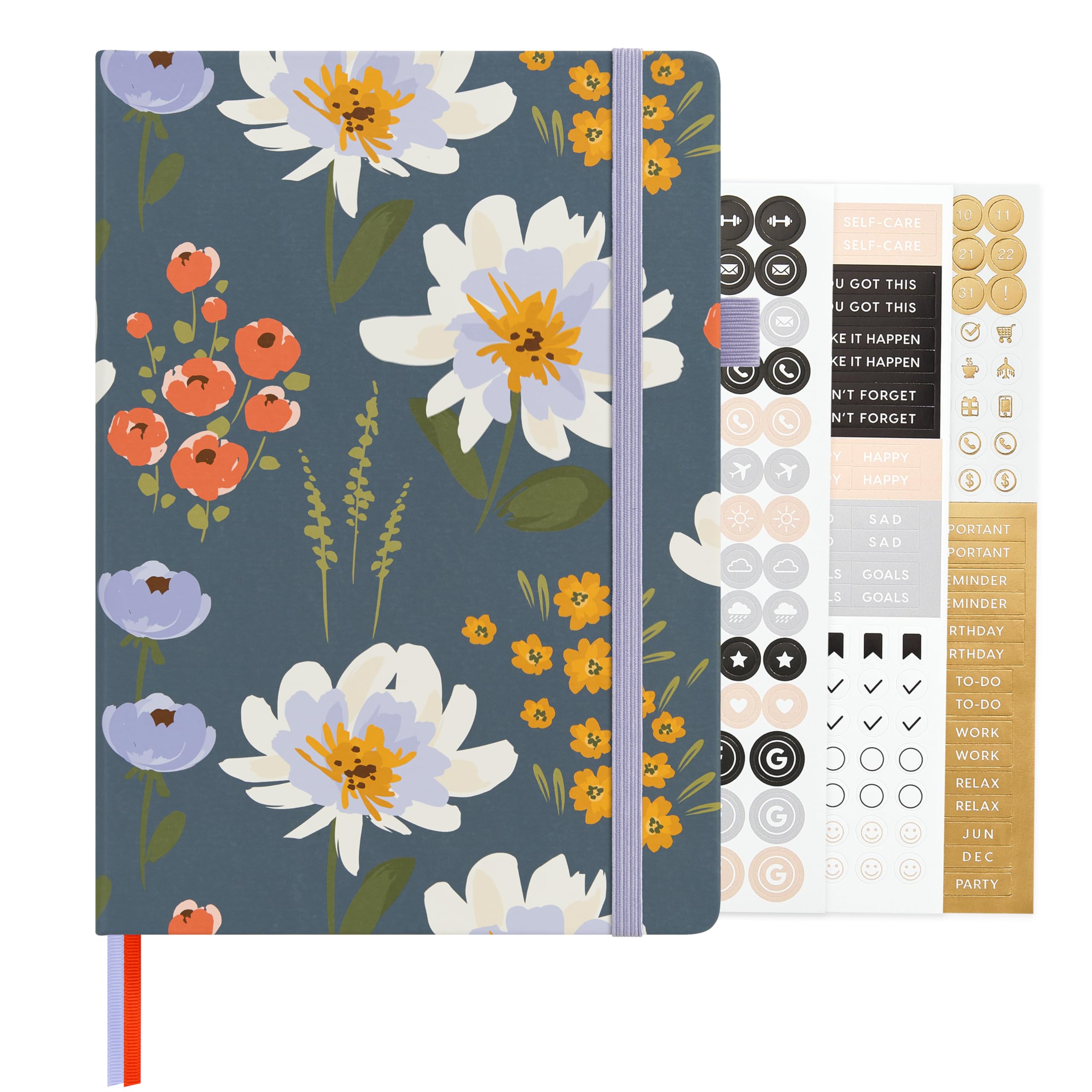 &And Per Se Dotted Journal Notebook for Women&Men with Pattern, A5 Leather Hardcover, 160 Pages 100GSM Thick Dotted Paper, 3 Sheets of Stickers Included, 5.7'' x 8'' (Garden Flowers) โ image 1