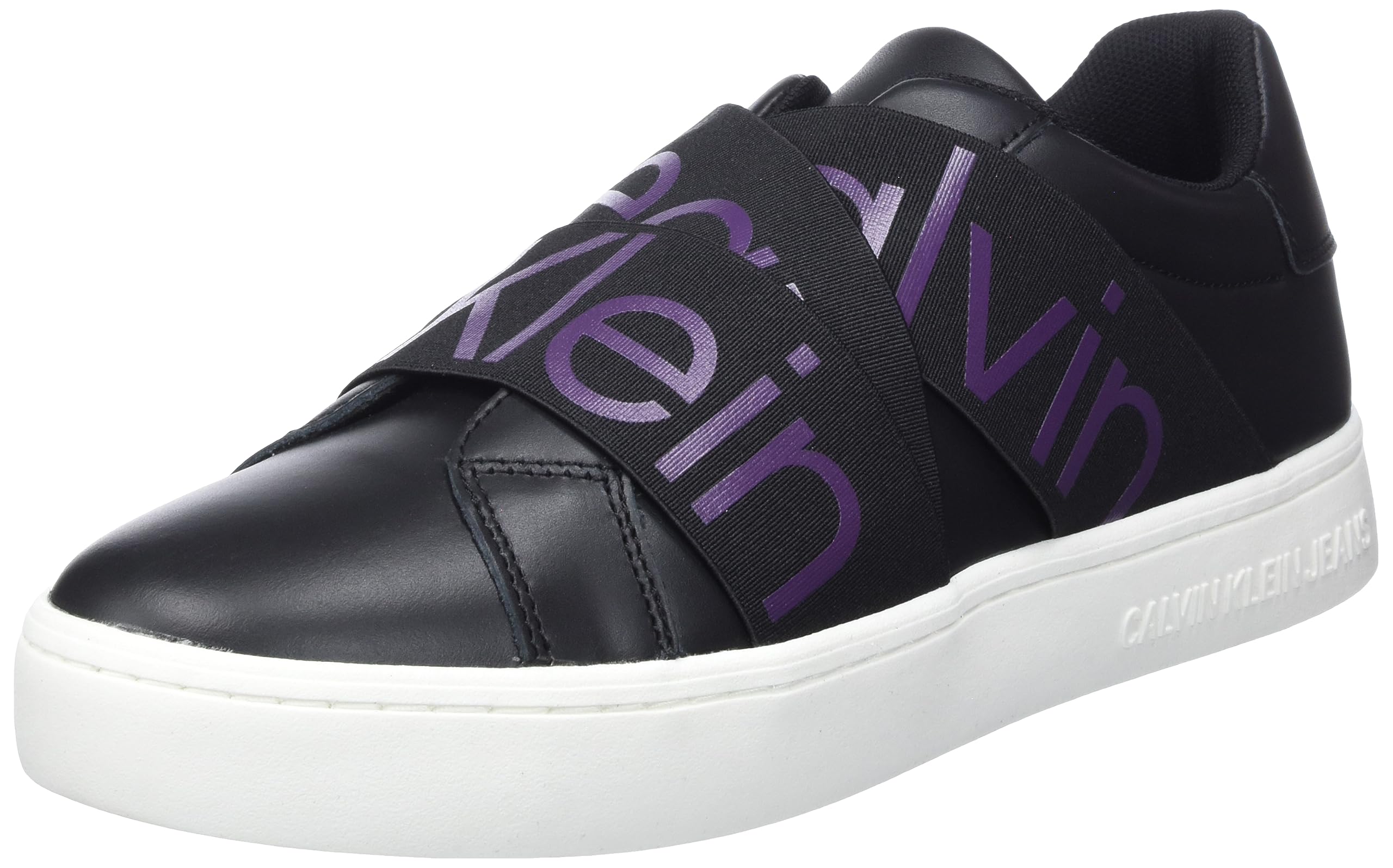 Calvin Klein Jeans Mujer Sneaker Suela Cupsole Classic Zapatillas, Negro (Black/Amethyst), 39 EU