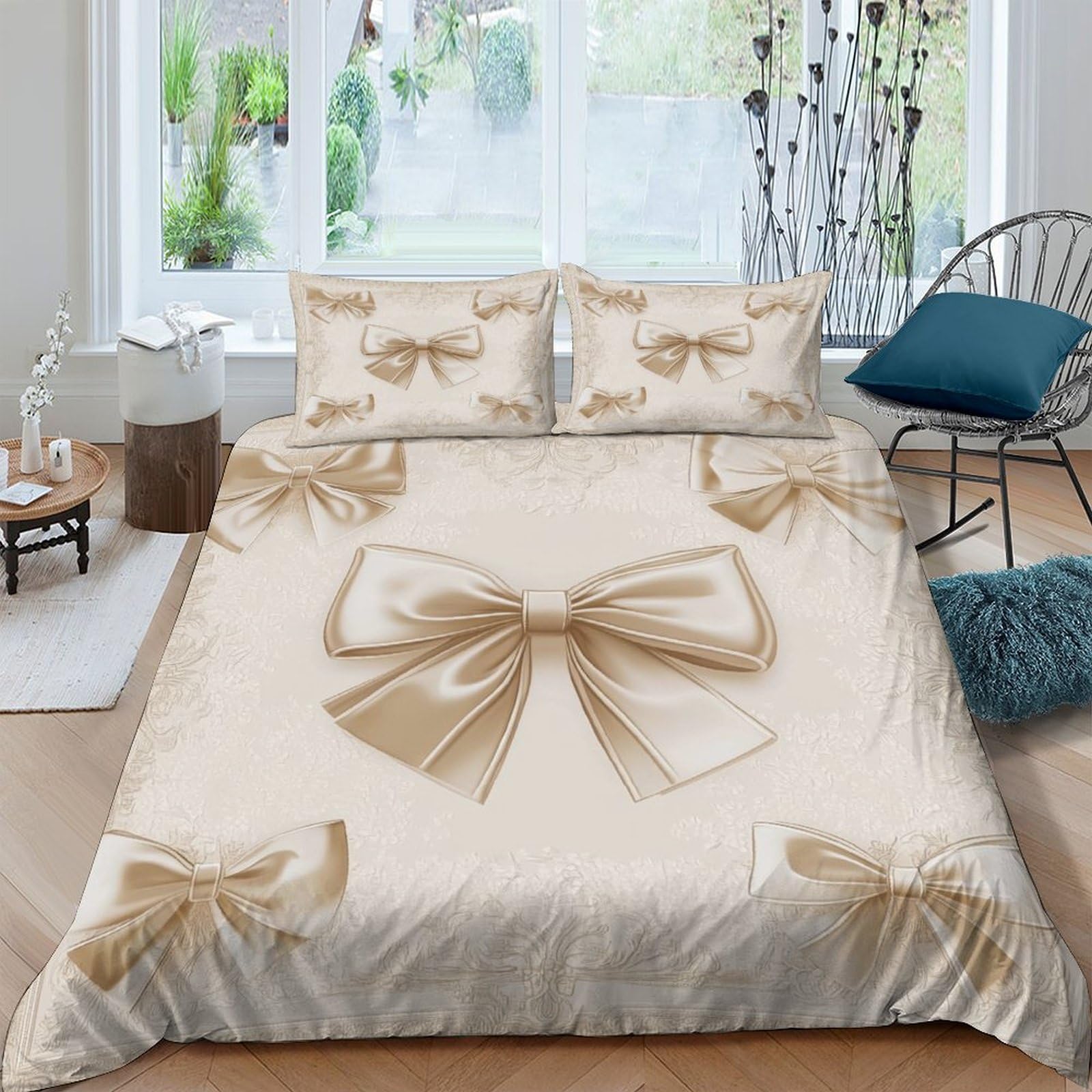 Ctjqhvkz Style-10 3D Printed Gold Ribbon Bow Fitted Sheet Microfiber Soft Bed Sheet For Bedroom Guest Room Decor Protection Single（135X200cm）