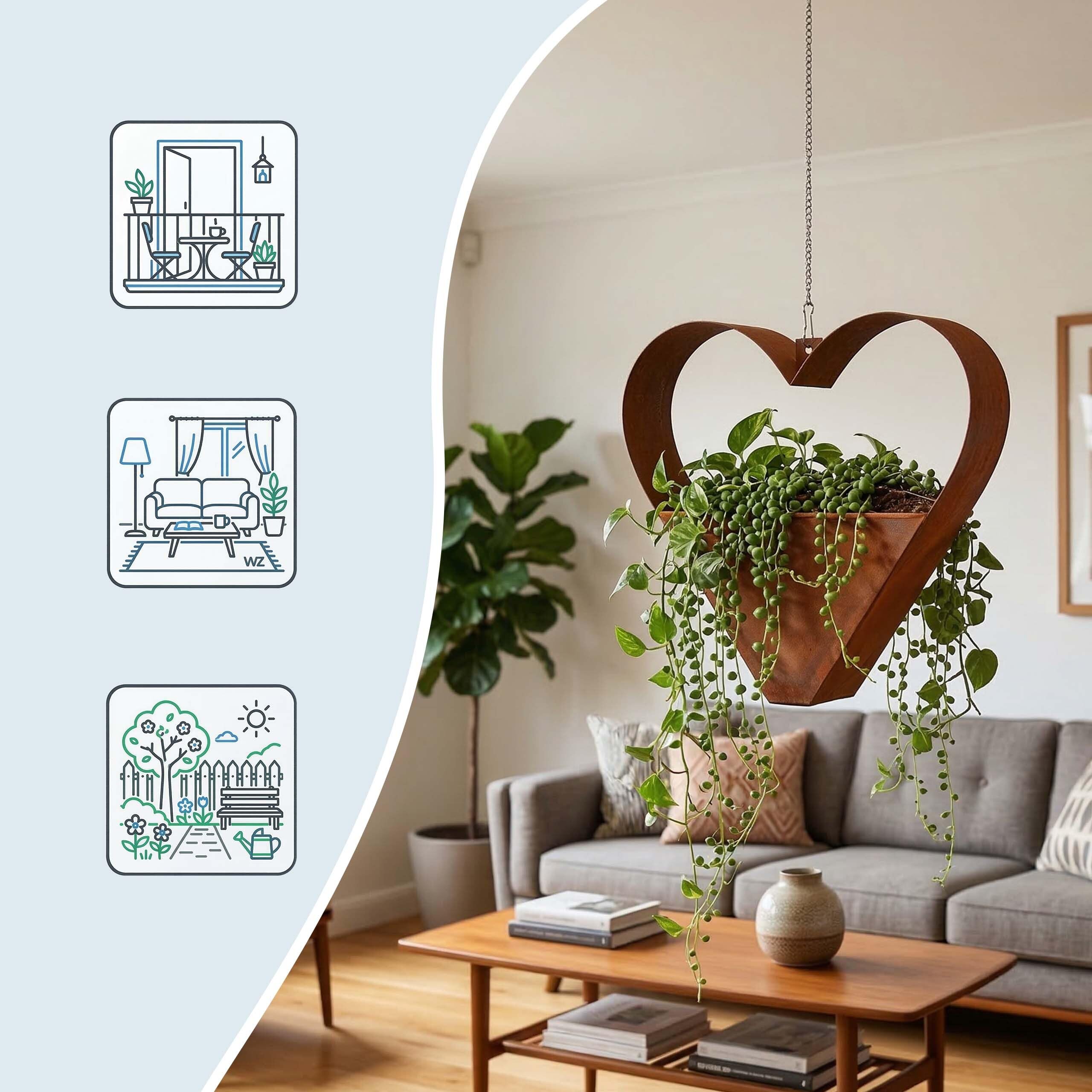 Relaxdays Gartendeko Rost, Metall, HxBxT: 27 x 27 x 10 cm, braun