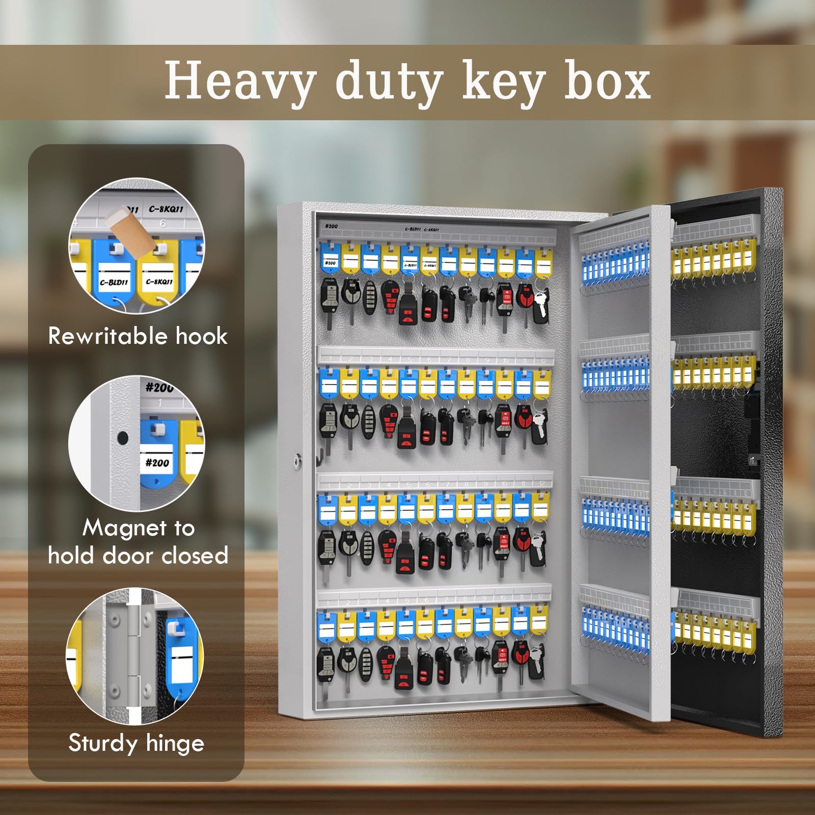 Amazon.com: 192 Key Lock Box Wall Mount, Smart Key Cabinet