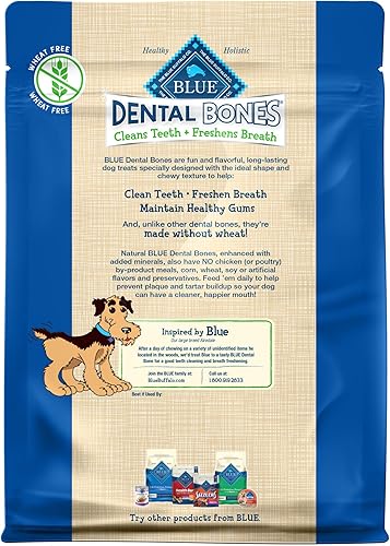 Miniatura 2 de Blue Buffalo Dental Bones - Mini golosinas dentales naturales para masticar para perros, (5-15 libras) bolsa de 12 onzas