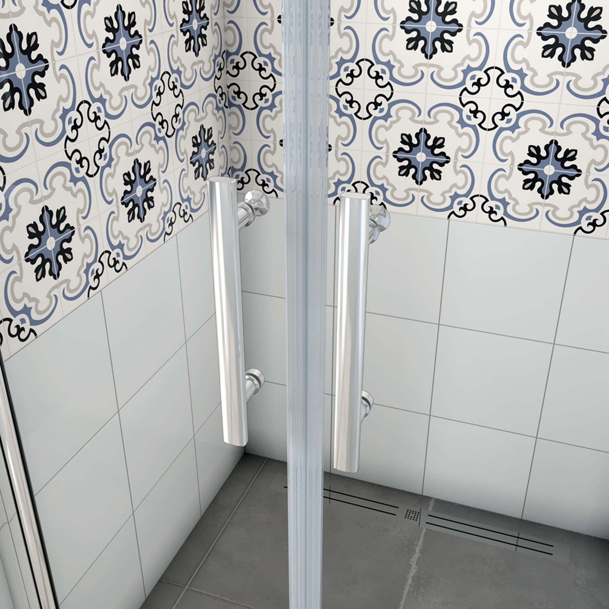 Mampara de ducha - Vidrio Templado 6mm - Easyclean - Dos hojas frontales - Disponible en varios tamaños - 100x195cm