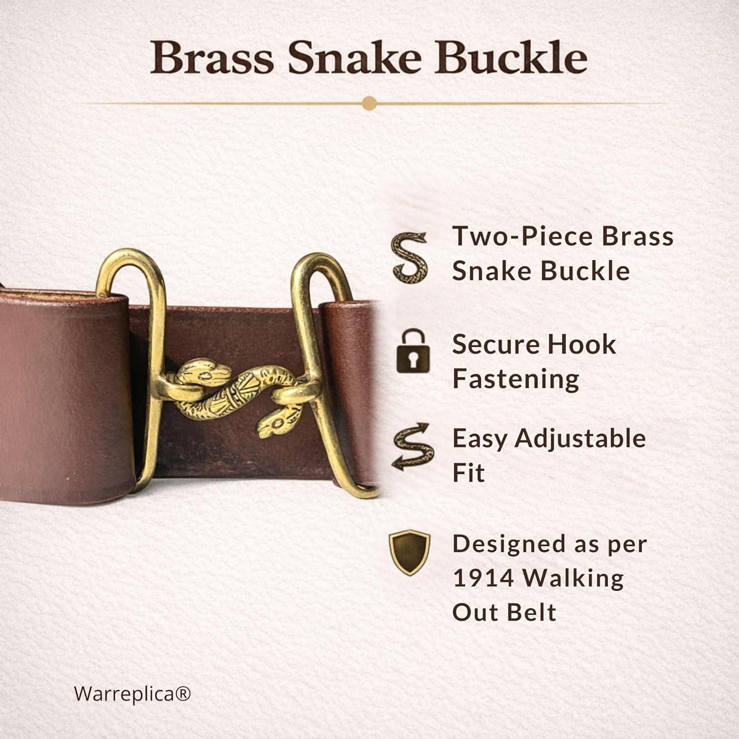 warreplica British 1914 Leather Walking Out Belt - Reproduction