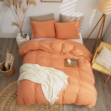 Jersey Knit Cotton Twin XL Duvet Cover Soft Breathable,3 Pcs Bedding Set1 Duvet Cover and 2 Pillowcases for All Season,T-Shirt Cotton Comforter Covers Grapefruit Pink 68"X90"