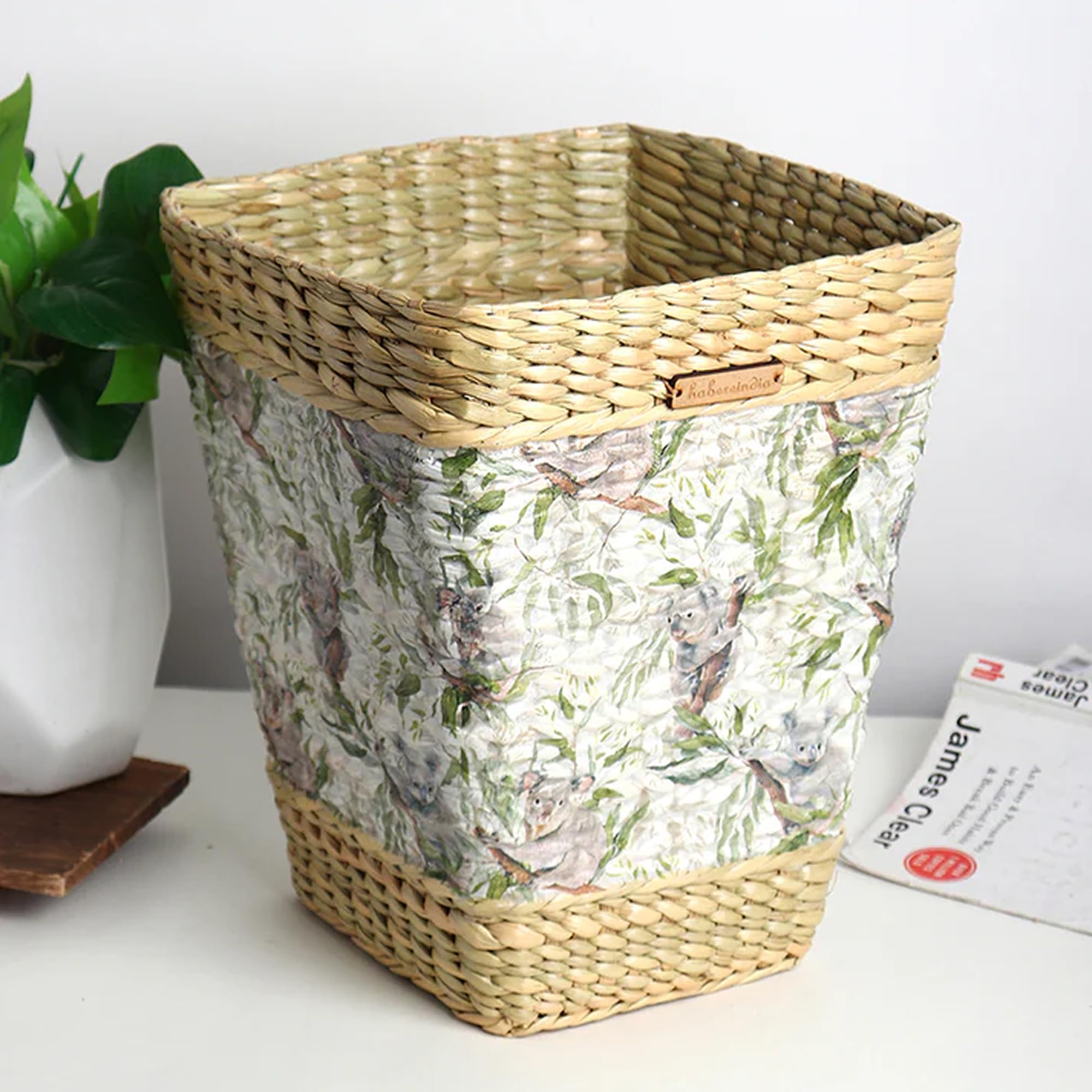 Habere India-All the Cultures Fabricating India Seagrass Dustbin | Waste Bin | Paper Bin | Trashcan | Home & Office Dustbin | Dustbin Basket | Dry Waste Dustbin (Design 04)-image-37