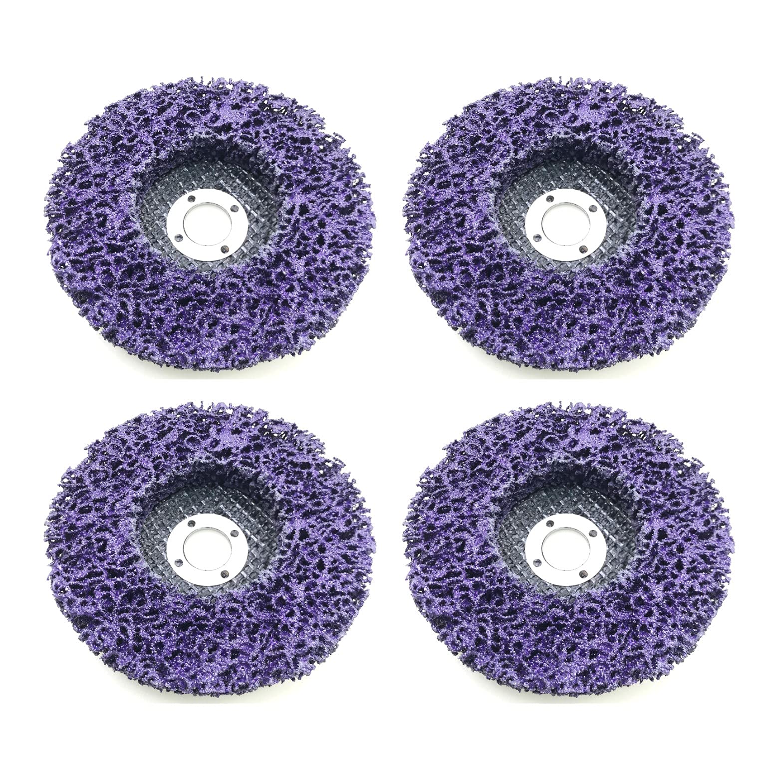 JZK Set 4 Dischi Abrasivi A Nastro Per Smerigliatrice Angolare 100mm, Rimozione Ruggine E Vernice Da Metallo E Legno, 16mm Foro, Alta Durata