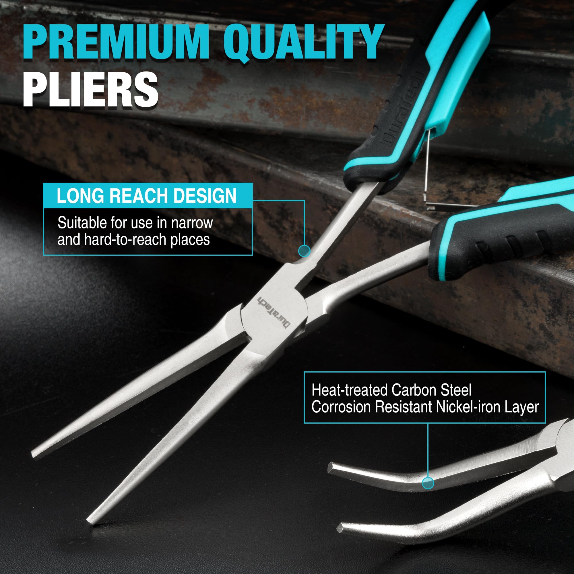 DURATECH Needle Nose Pliers - Long Reach Set -3 DURATECH Needle Nose Pliers - Long Reach Set -3