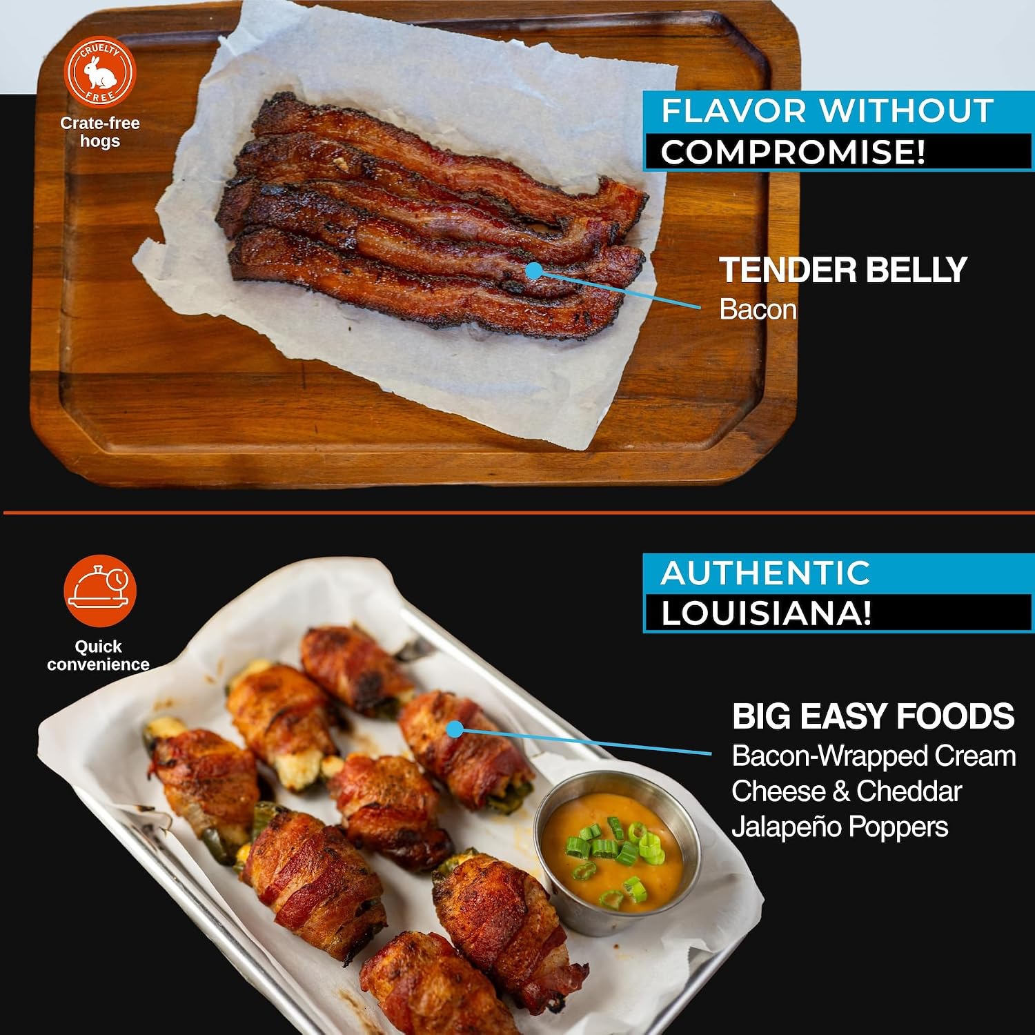 Delivered Cold Gourmet Chicken & Dessert Experience Box - Pasture-Raised Chicken, Rose Sauce & Jalapeno Poppers, Bacon, Tiny Pies & Cheesecakes - Bundle for Holidays & Celebrations