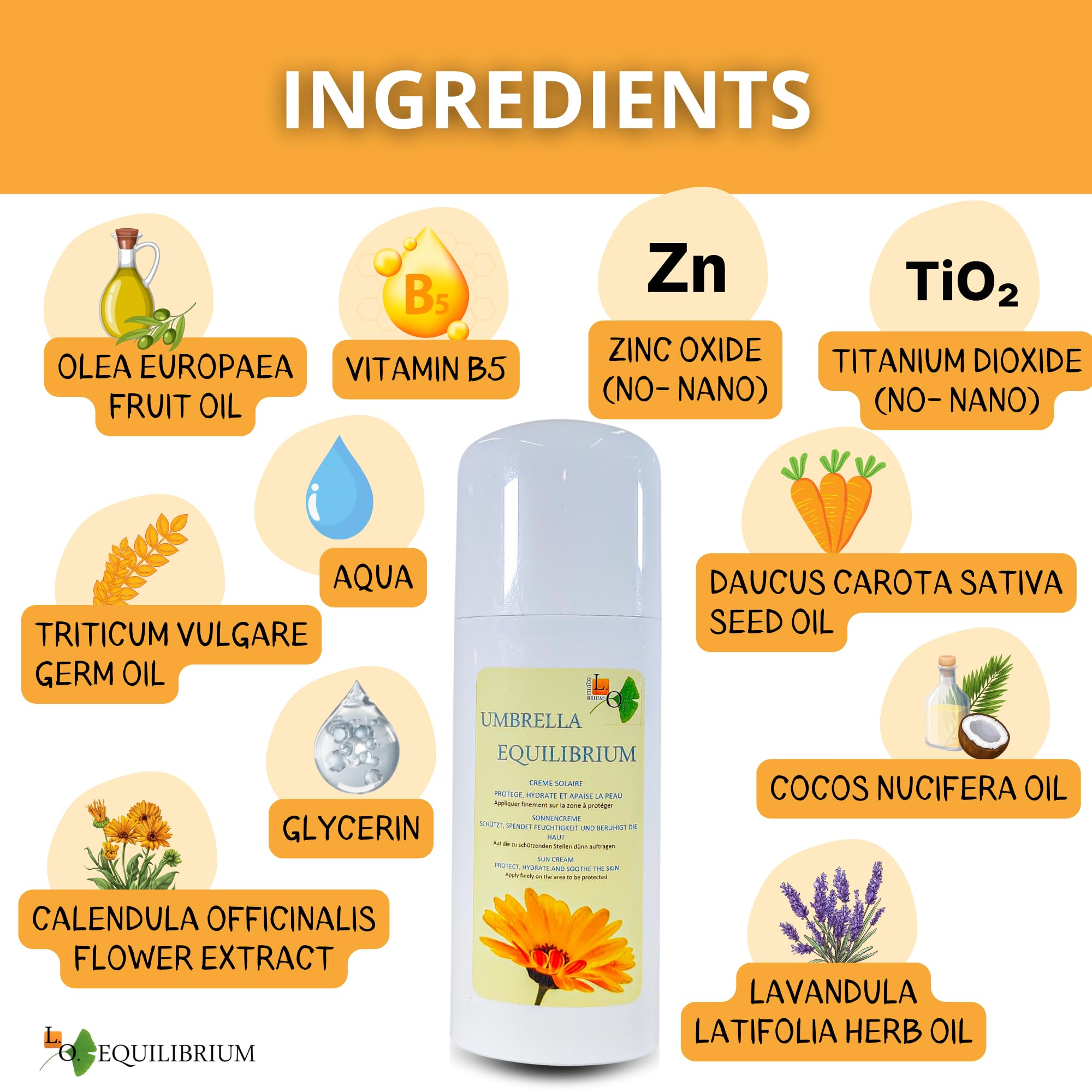 Umbrella Equilibrium -2en1 - Crème Protection Solaire UV et après Soleil Naturel pour Cheval - A Base de Calendula, Carotte, germes de blé, Lavande, et filtres UV minéraux