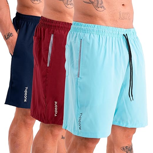 Kit 3 Bermuda Esportiva Masculina Tactel Com Elastano Shorts Com Bolso Anti Areia